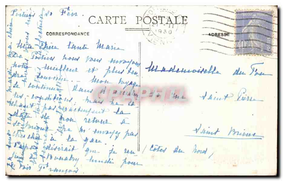 Poitiers - N.-D.-la-Grande (Faces Ouest et Sud) — Ch. Begnard edit, Poitiers, n°34 — Verso