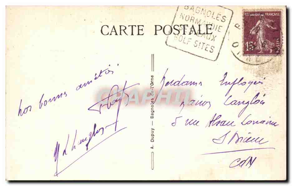 Bagnoles-de-l'Orne — El Casino del Lago — Graphil — Reverso
