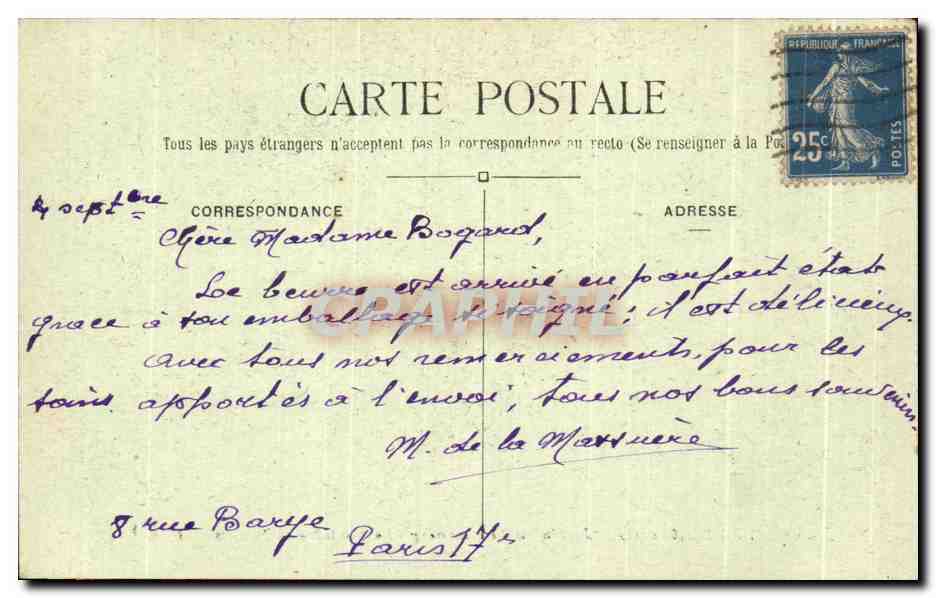 CPA Paris Jardin du Luxembourg La Fontaine de Medicis — Rückseite