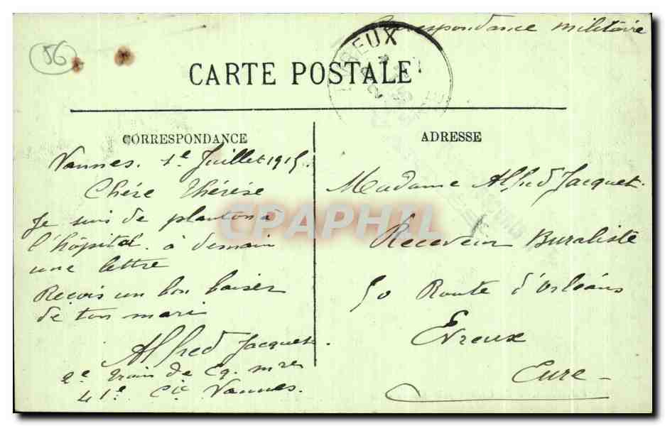 CPA Vannes Le College Jules Simon et sa Chapelle — Rückseite