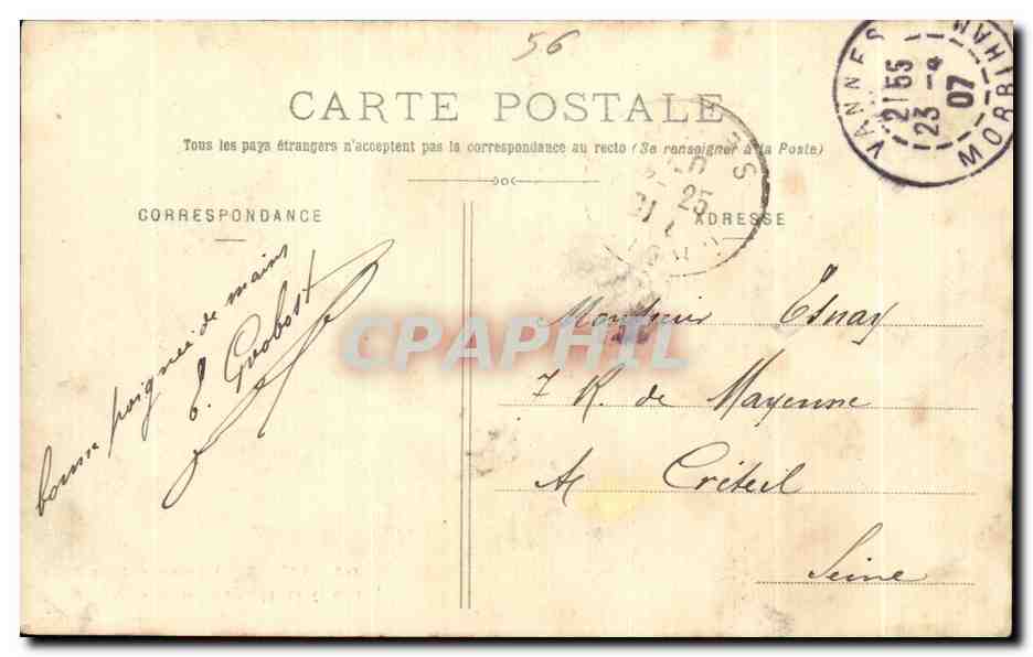 CPA Vannes Vannes et sa Femme Maison ayant apparrenu a Gilles de Bretagne — Rückseite