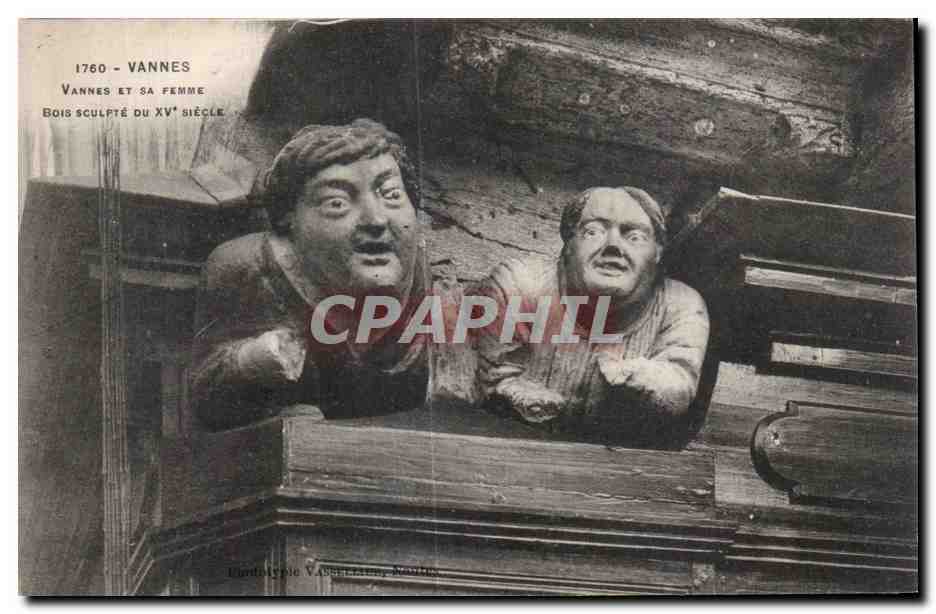 Vannes et sa femme — Bois sculpté du XVᵉ siècle — Phototypie Vassélaten, Neufchâtel