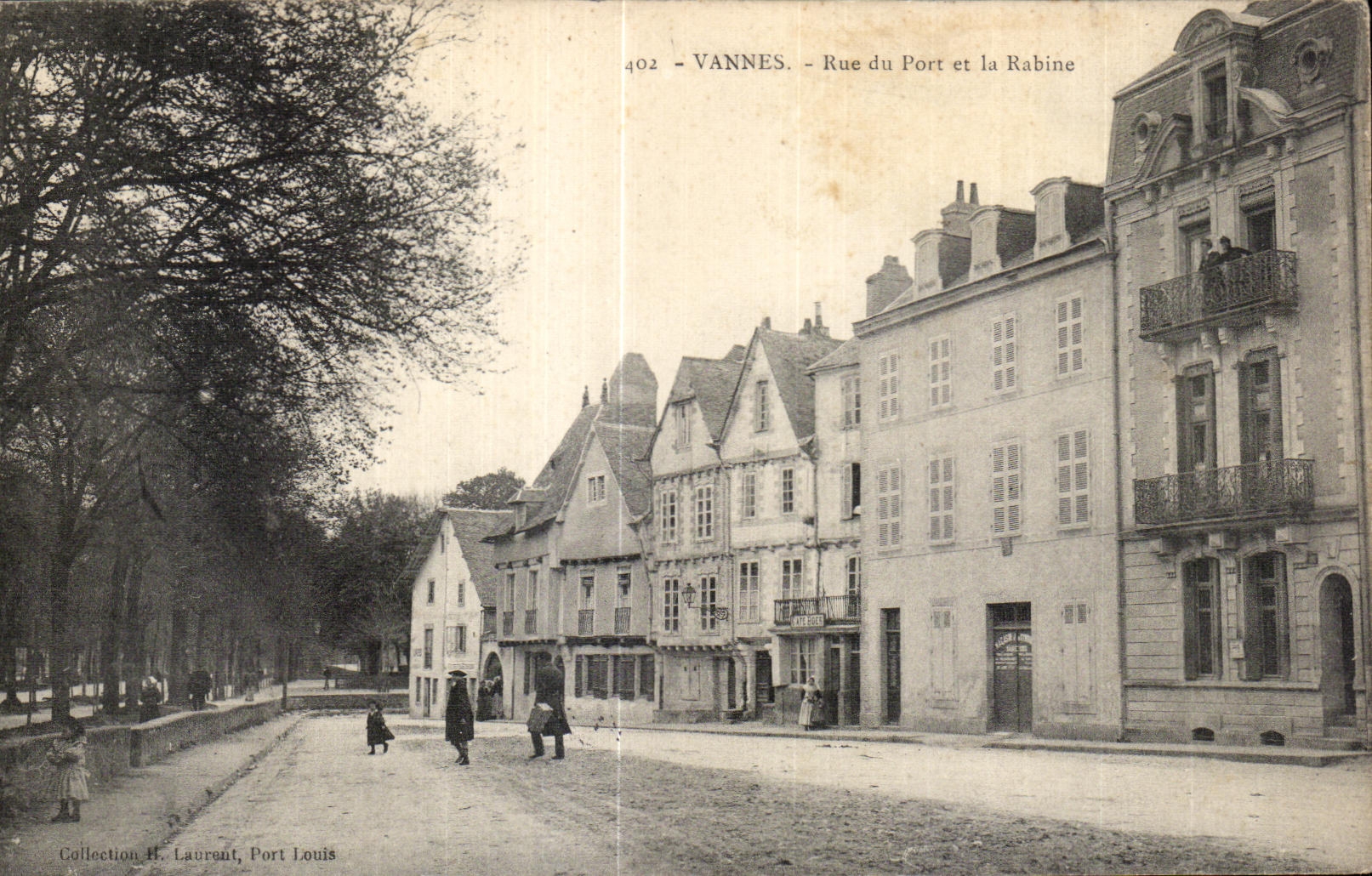 VANNES - Rue du Port et la Rabine — Collection H. Laurent, Port Louis, n° 402