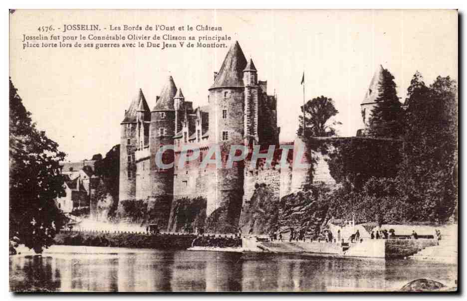 CPA Josselin Les Bords de I Oust et le Chateau Josselin fut pour le Connetable
