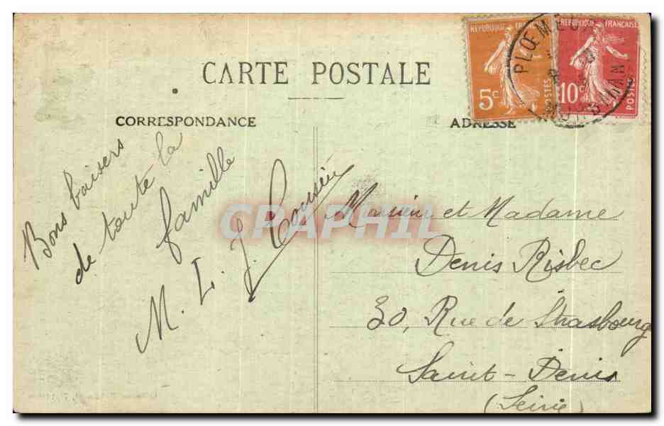 CPA Chapelle Notre Dame de Larmor Porche datant du — Rückseite