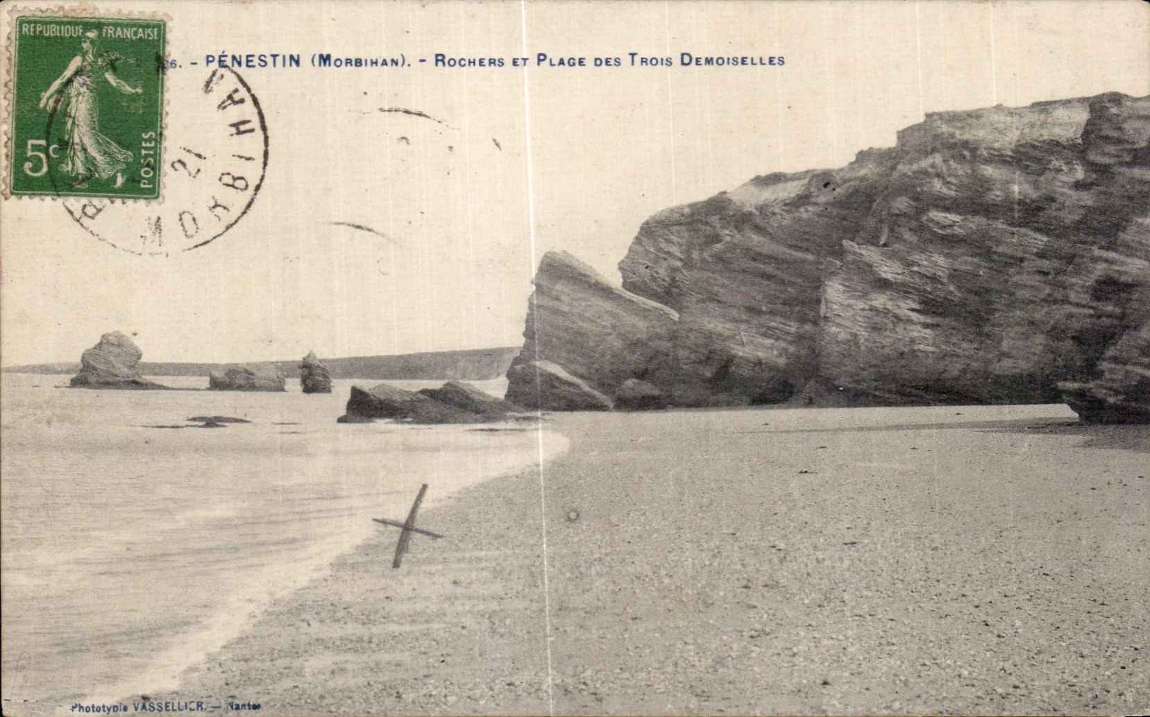 CPA Penestin (Morbihan) Rochers er Plage Des Trois Demoiselles