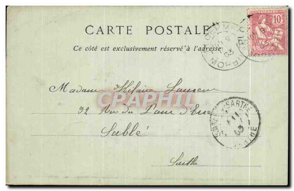 CPA Ploermel (Morbihan) Eglise Saint Armel Portail Nord — Rückseite