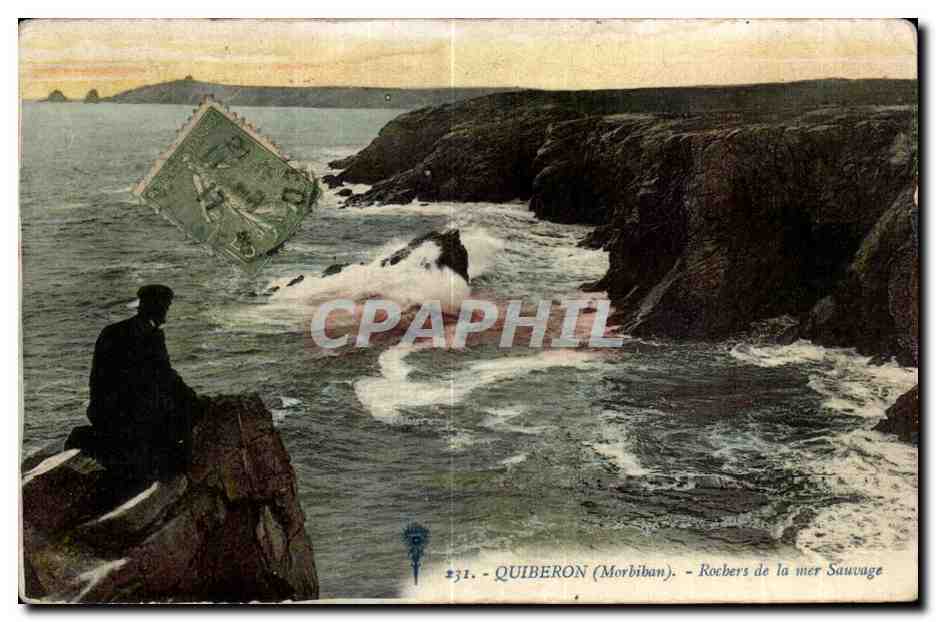 Quiberon (Morbihan) — Rochers de la mer Sauvage — éditeur CPAPHIL, n° 231