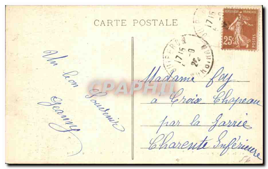 Presqu'île de Quiberon (Morbihan) — Couloirs du Cloître — Collection L. Lanzeleugue, Quiberon — Verso