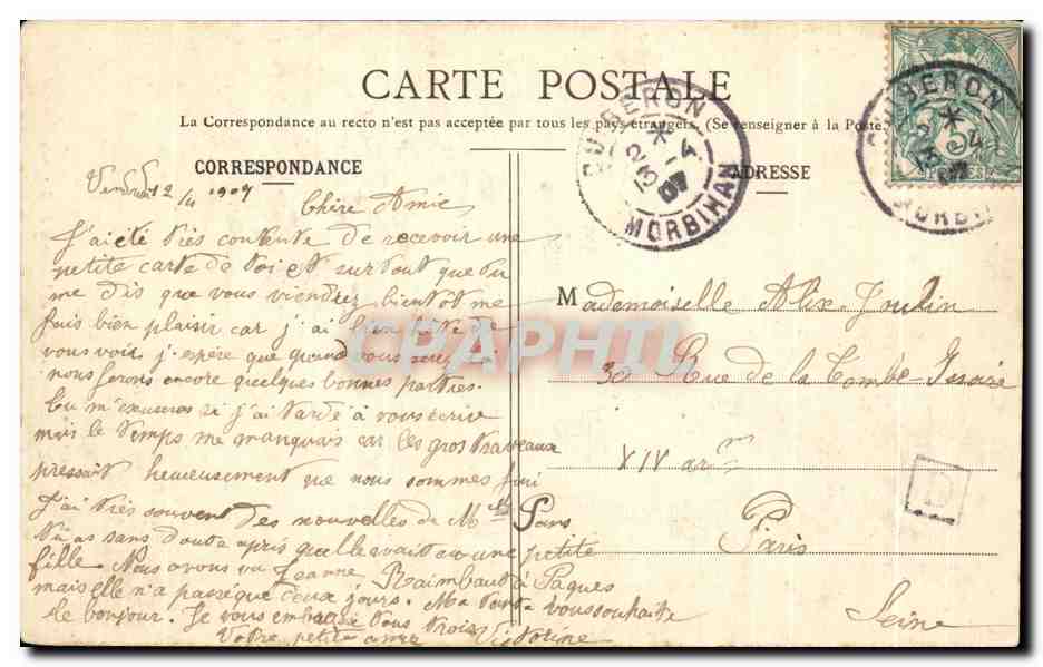 Quiberon - Arche de la Grotte de Kergroix — Collection H. Laurent, Port-Louis, n° 936 — Rückseite