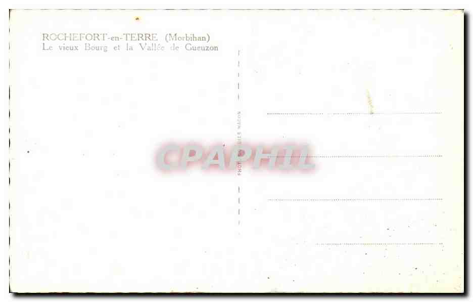 CPA St Rochefort en Terre (Morbihan) Le Vallee de Gueuzon — Rückseite