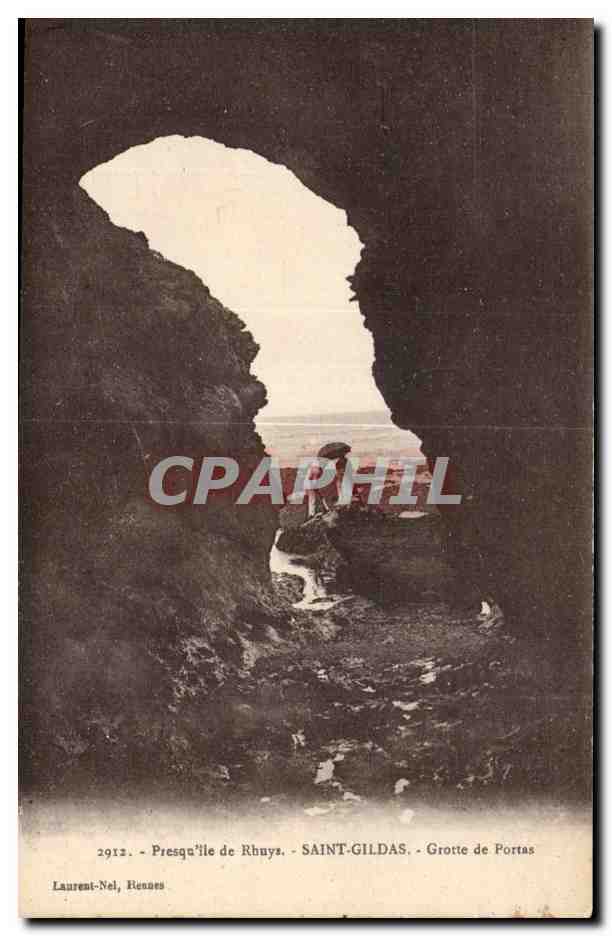 CPA Presqe ile de Rhuys Saint Gildas Grotte de Portas