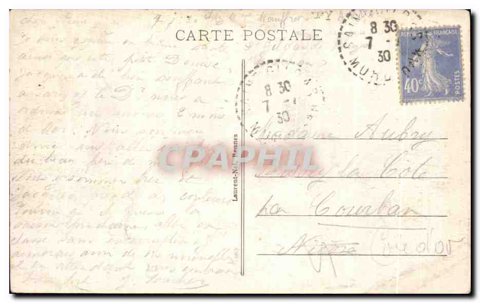 St-Gildas-de-Rhuys — Le Cloître de la Communauté — éditeur Laurent-Nel Bonnes, n° 4147 — Verso