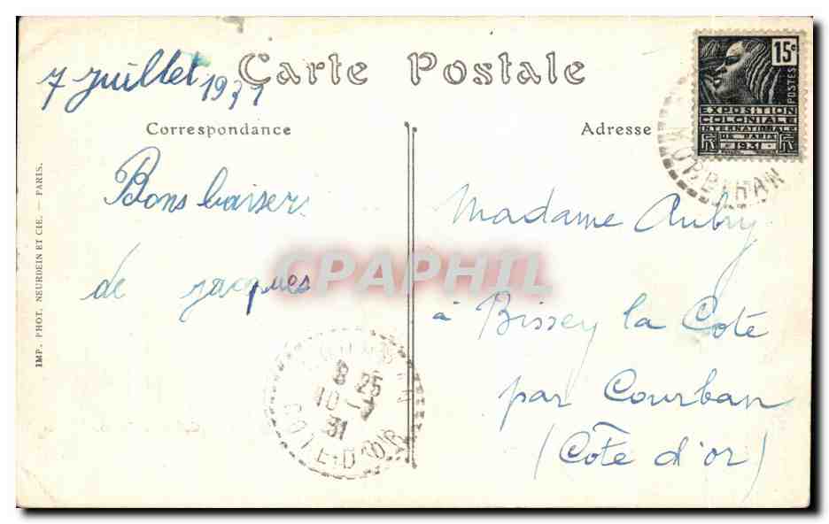 Environ de Vannes — Presqu'île de Rhuys — La Pointe des Falaises — Collection David, Vannes — Verso