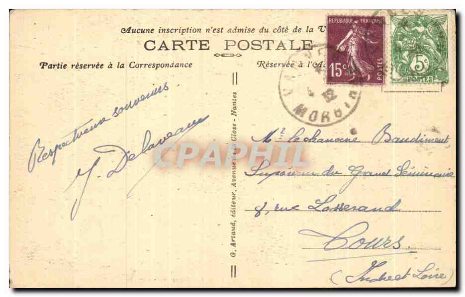 CPA sainte Anne D Auray Fontaine Miaculeuse — Rückseite