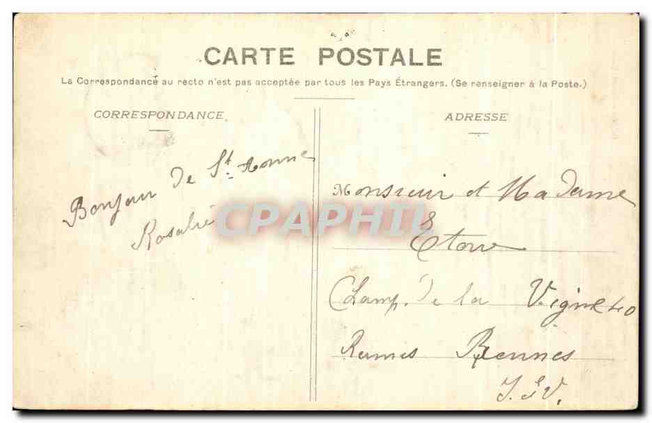 CPA Sainte Anne D Auray Le Scala Sancta — Verso
