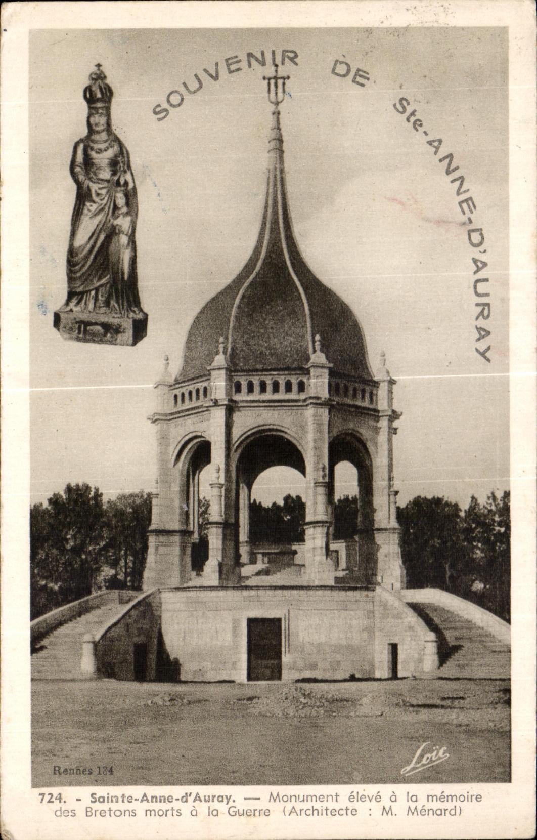 CPA Sainte Anne D Auray Monument eleve a la Memoire des Bretons morts a la Guerre