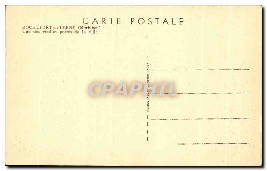 CPA Rochefort en Terre une des Vieilles Portes de la Ville — Rückseite