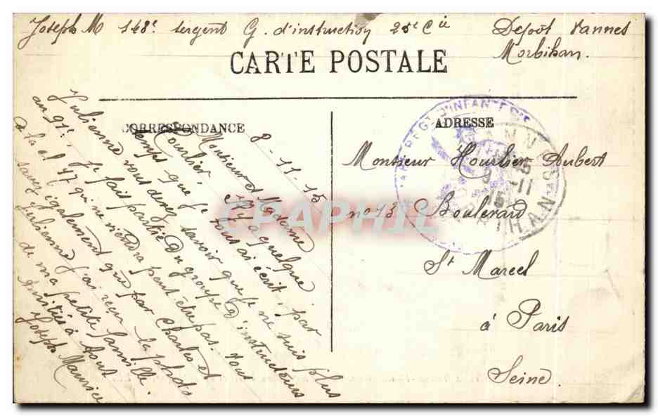 Vannes et sa femme — Vieille Maison ayant appartenu à Gilles de Bretagne — LL. — N° 33 — Rückseite