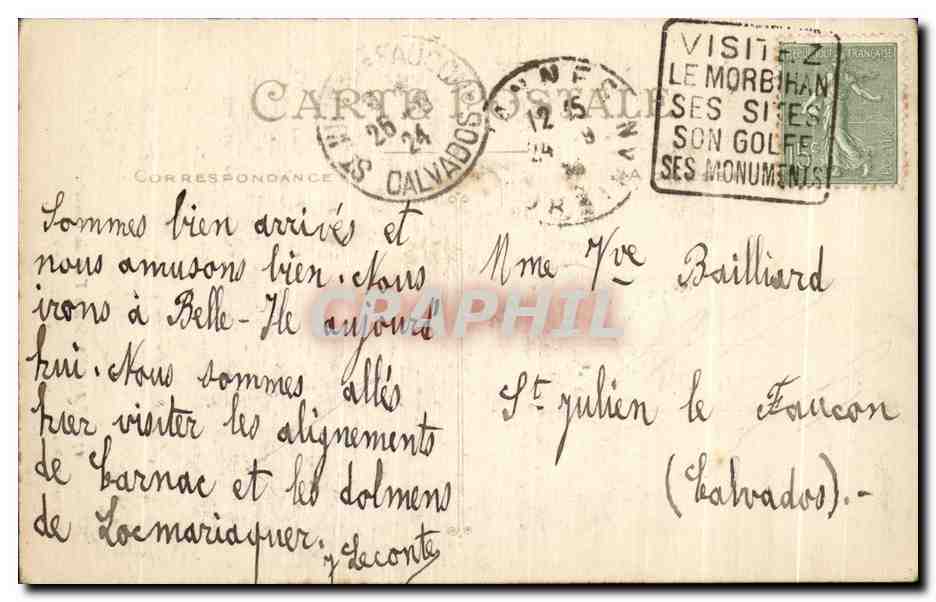 VANNES — La Tour du Connétable — Artaud et Nozais, Nantes — Verso