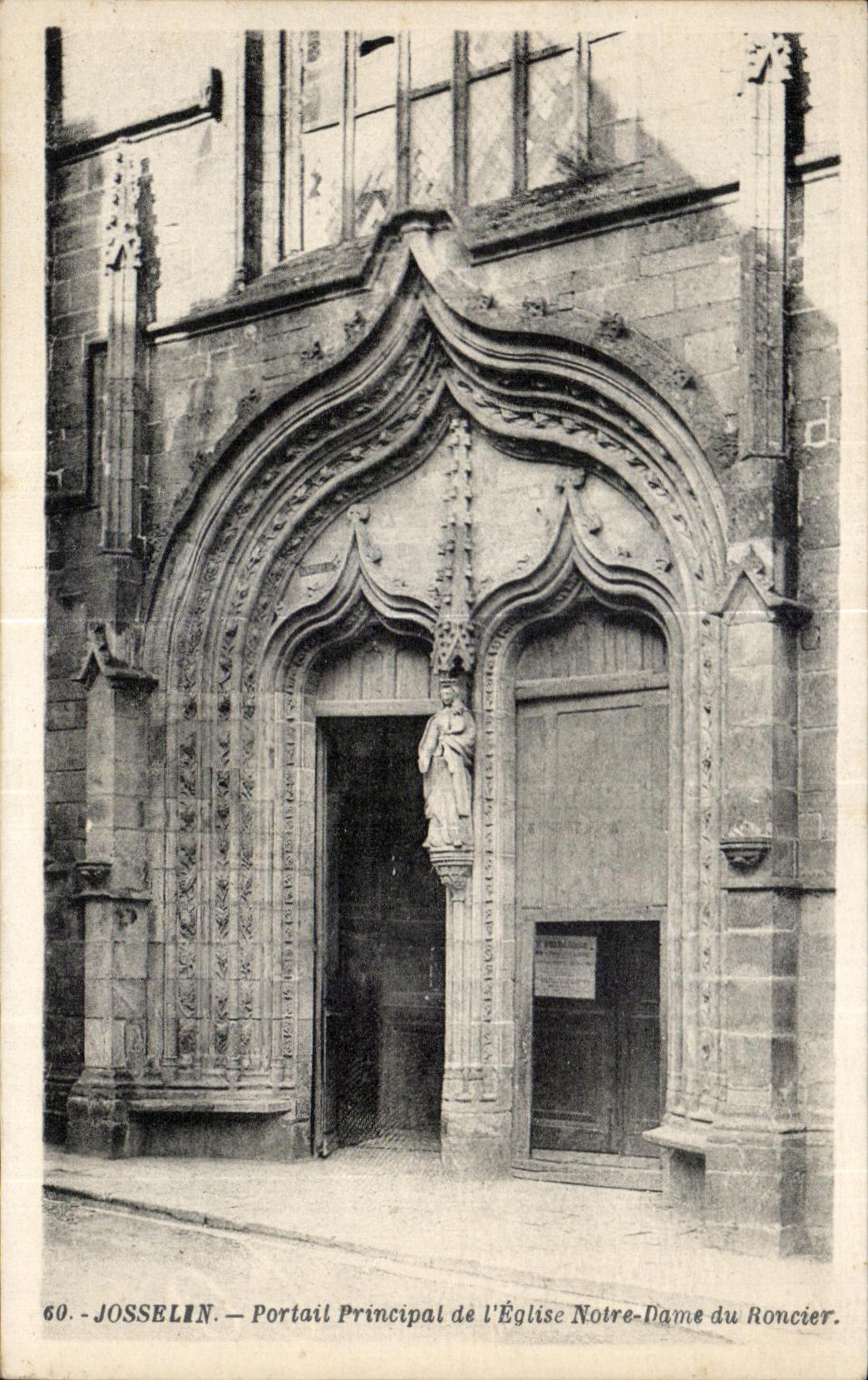 CPA Josselin Portail Principal de L Eglise Notre Dame Du Roncier
