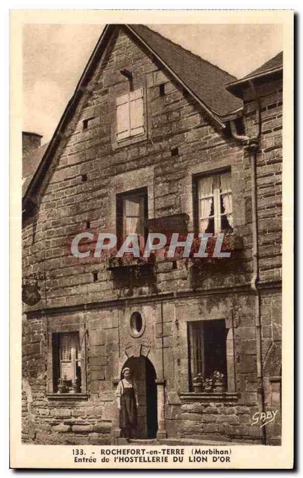 CPA Rochefort en Terre Entree de l Hostellerie Du Lion D Or