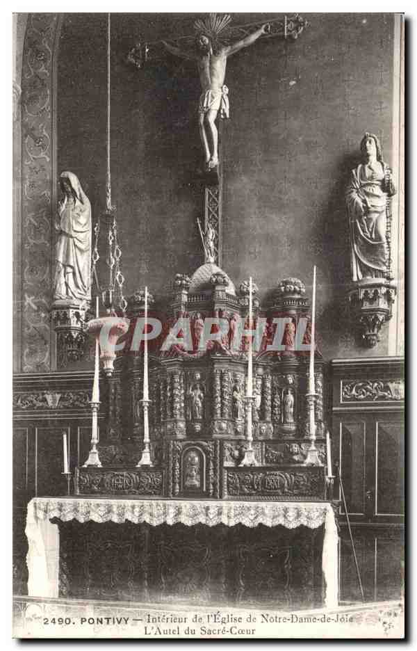 Pontivy — Intérieur de l'Église de Notre-Dame-de-Joie — L'Autel du Sacré-Cœur
