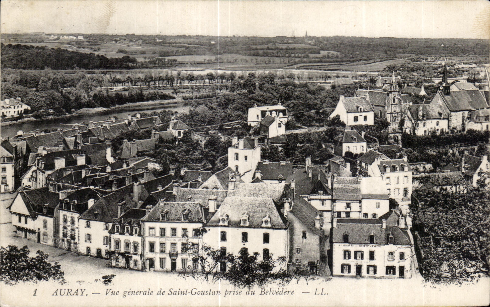 Auray — Vue générale de Saint-Goustan prise du Belvédère — L.L.