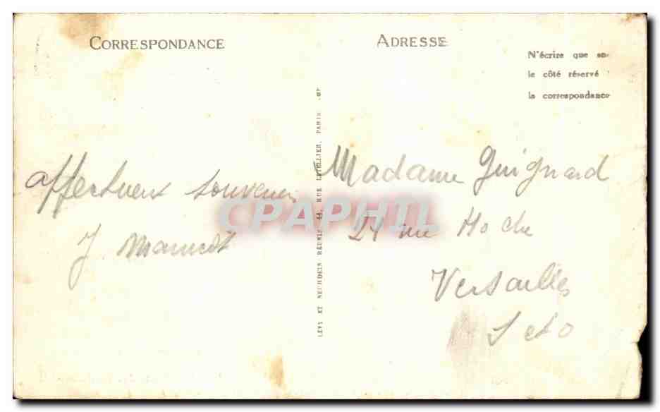 Belle-Île-en-Mer — Propriété de Mme Sarah-Bernhardt et les Rochers à la Pointe des Poulains — LL — Verso
