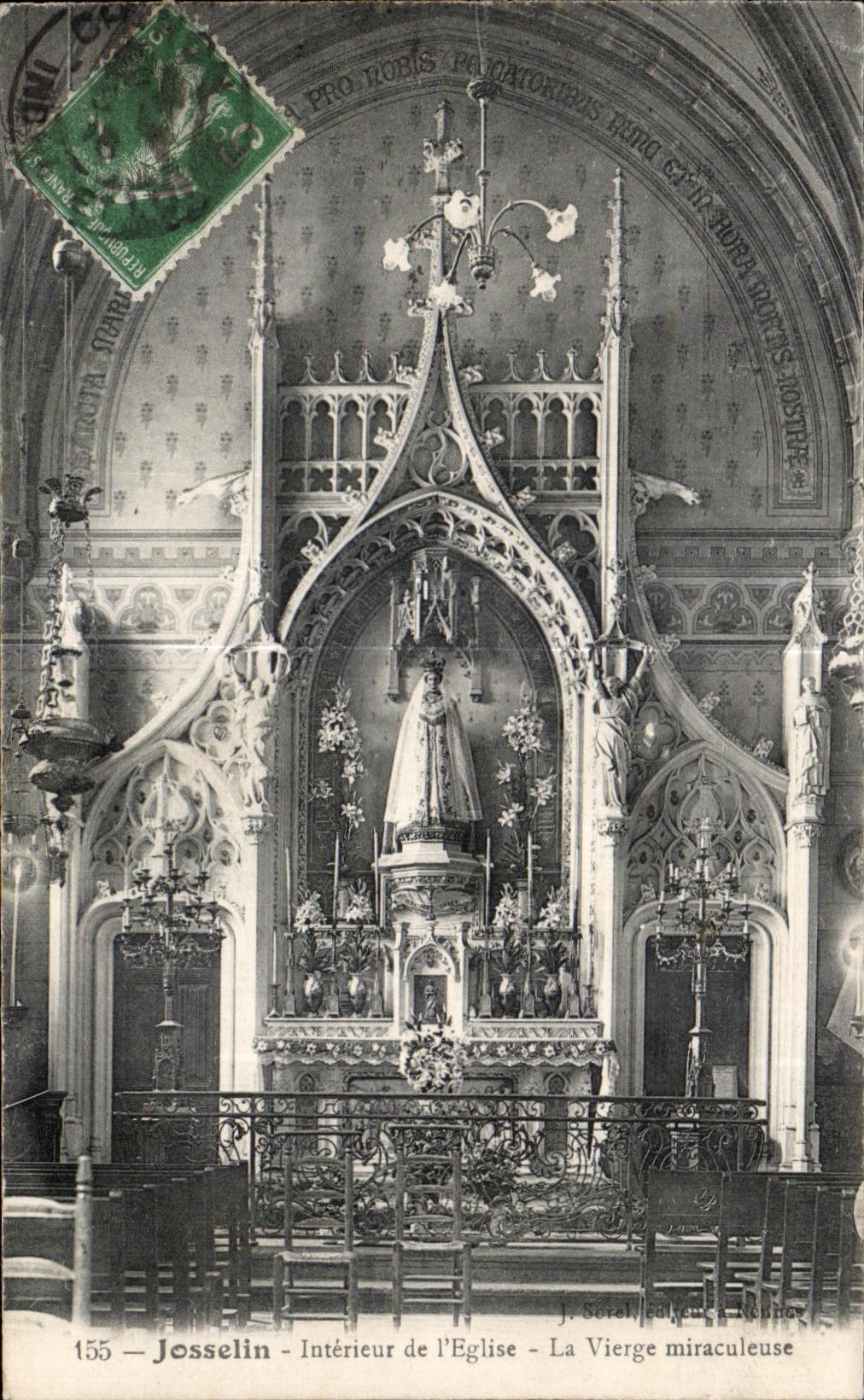 Josselin — Intérieur de l'Église — La Vierge miraculeuse — J. Sorel, éditeur, n°155