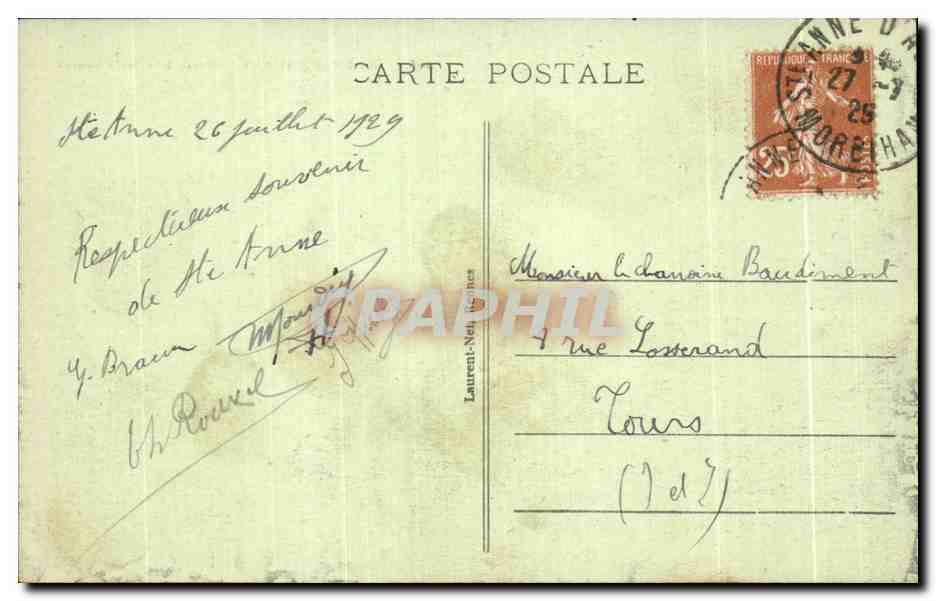 CPA Ste Anne d Auray Messe a la Scala Sancta Pelerinage — Verso