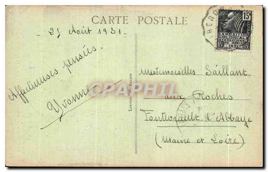 CPA Sainte Anne d Auray La Basilique Sainte Anne apparut a Yves — Rückseite