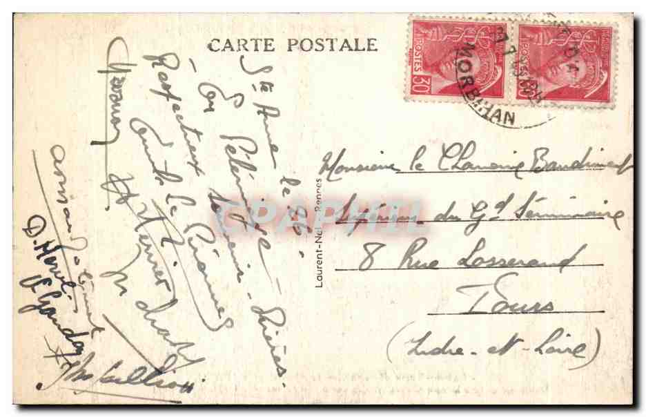 CPA Sainte Anne d Auray La Fontaine et la Basilique Monument eleve a la memoire — Verso