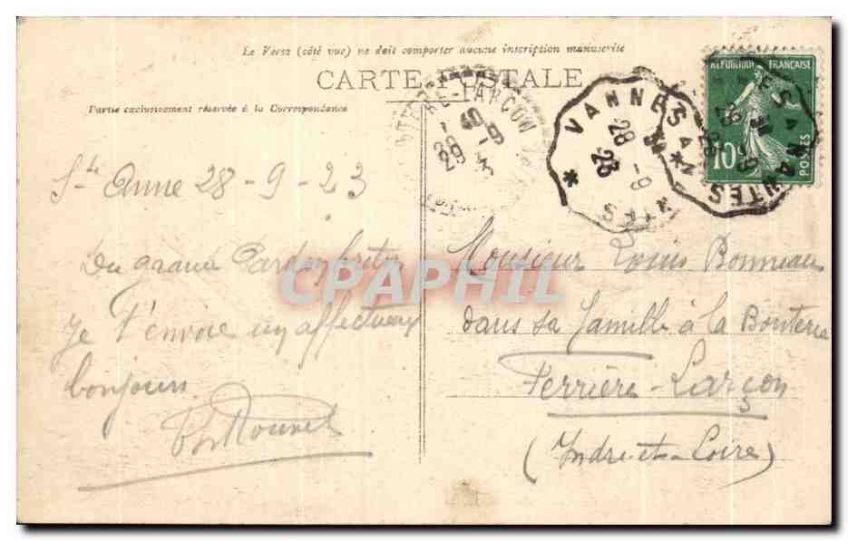 CPA Sainte Anne D Auray Procession sur le Champ de I Epine Pelerinage  — Verso