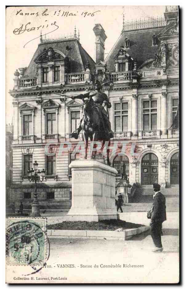 CPA Vannes Statue du Connetable Richemont Cheval Horse