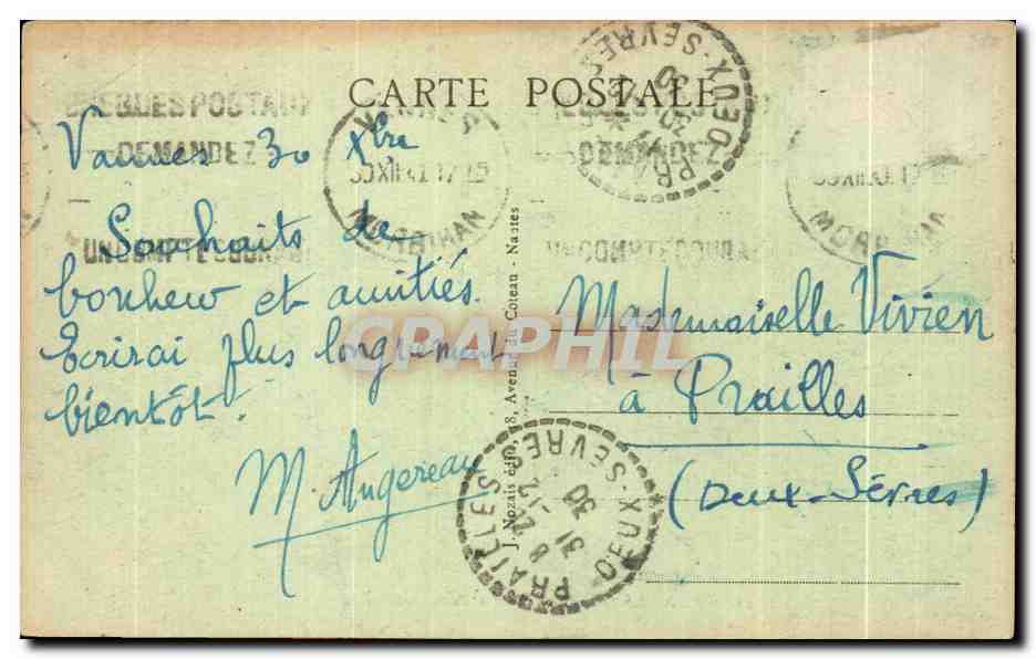 VANNES (Morbihan) — La Promenade de la Rabine — CPAPHIL n°43 — Rückseite