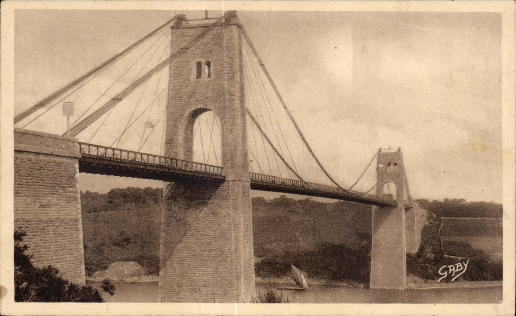 Pont suspendu de Bonhomme — vue du port — éditeur GABY
