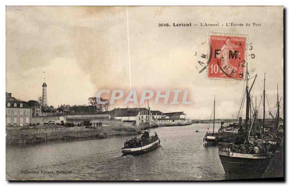 Lorient — L'Arsenal — L'Entrée du Port — Collection Villard, Outuper