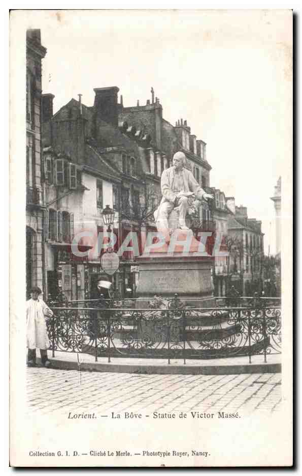 CPA Lorient La Bove Statue de Victor Masse