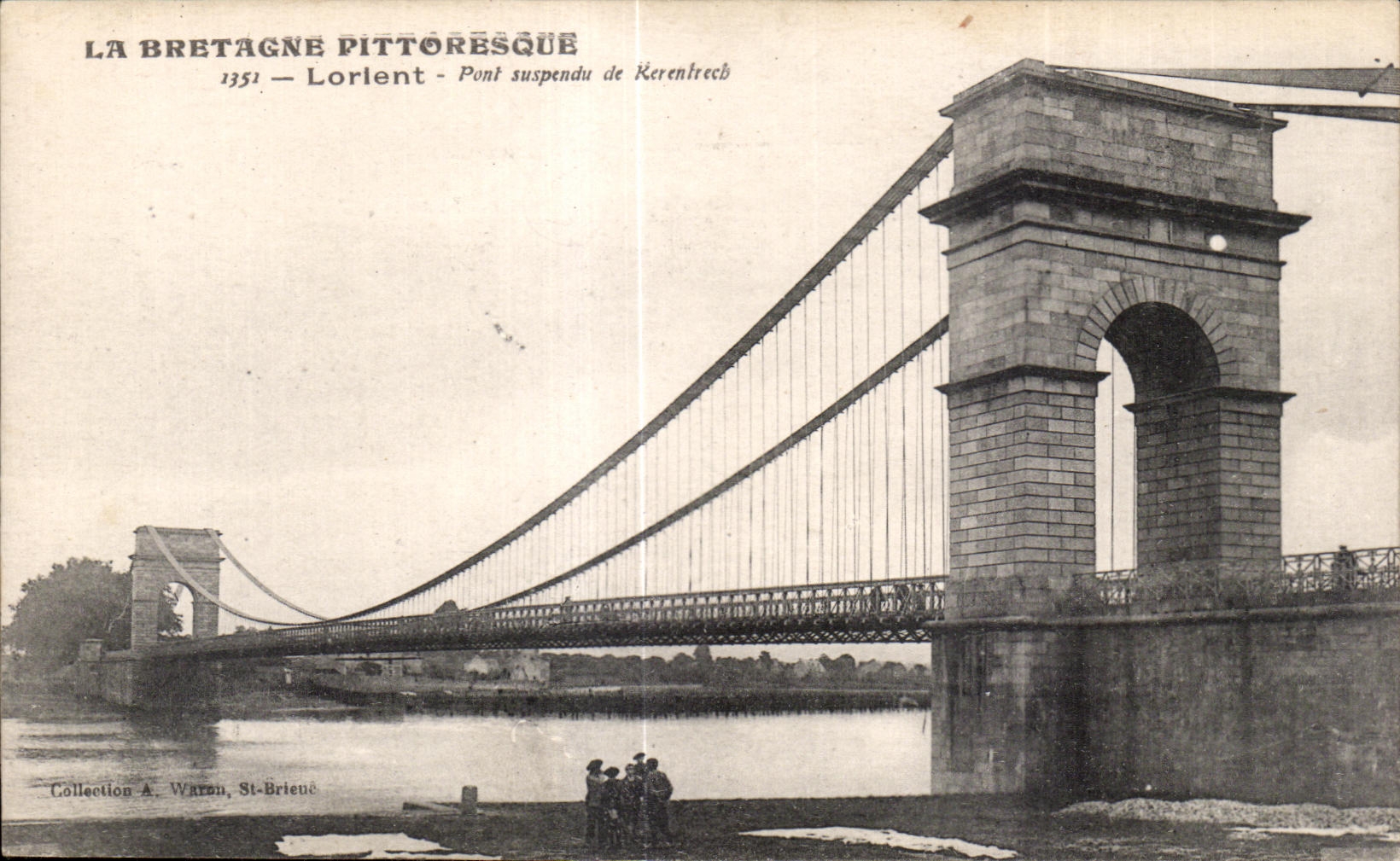 Lorléant — Pont suspendu de Kerentrec — Collection A. Warren, St-Brieuc