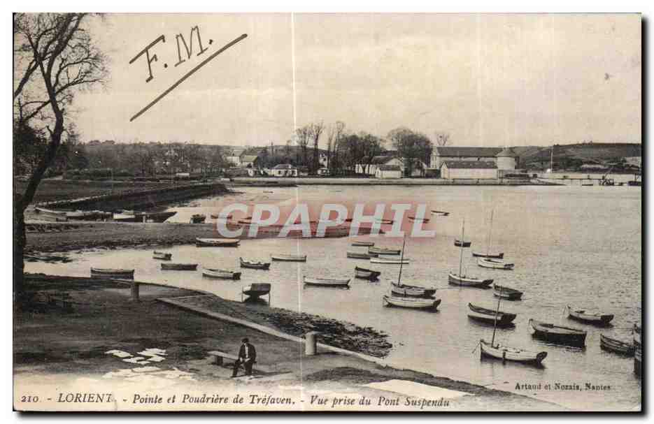 Lorient - Pointe et Poudrière de Tréfaven - Vue prise du Pont Suspendu — Artand et Nozais, Nantes
