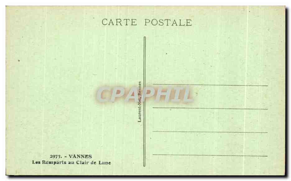 CPA Vannes Les Remparts au clair de Lune — Rückseite