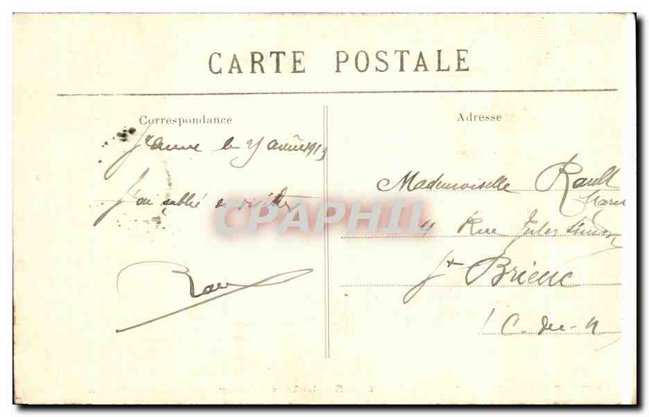 Sainte-Anne-d'Auray — Maison du pieu Nicolaisic — Collection Villard, Quimper, n°6193 — Verso