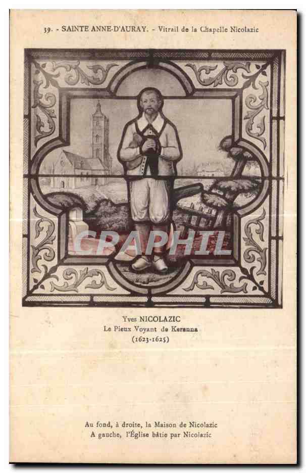 CPA Sainte Anne D Auray Vitrail de la Chapelle Nicolazic