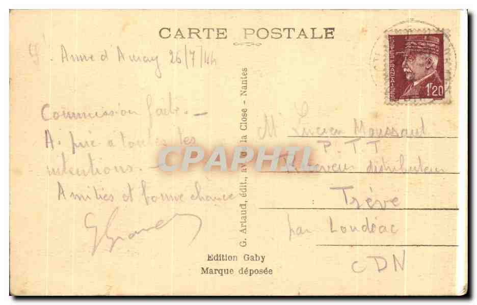 CPA Entre Sainte Anne et Auray (Morbihan) La Vallee de Treouray — Verso
