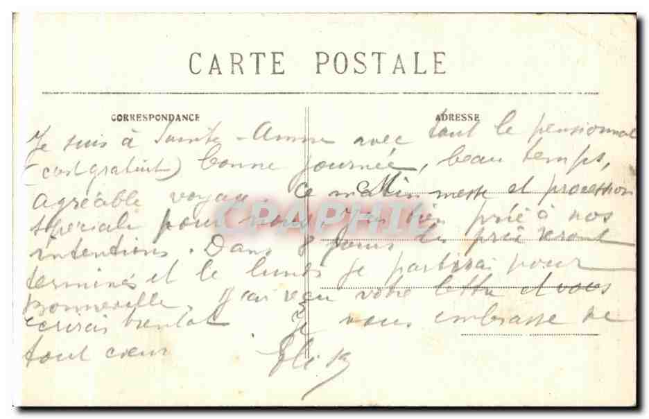 Sainte-Anne-d'Auray — L'Entrée à la Fontaine — Collection Villard, Quimper — Verso