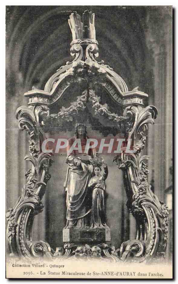 Statue miraculeuse de Ste-Anne-d'Auray dans l'arche — Collection Villard, n°2056 — Quimper