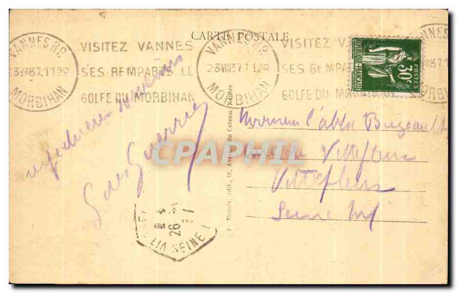 CPA Ste Anne d Auray Le Mouneut aux Soldats Bretons Morts Pendant la guerre — Verso