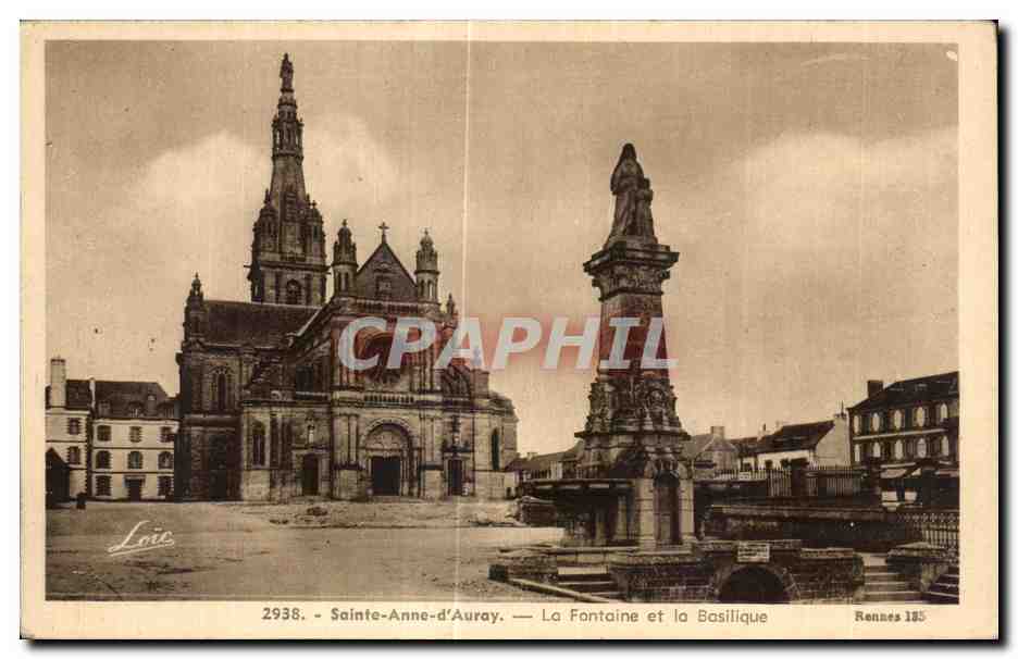 CPA Ste Anne d Auray La Fontaine et la Basillque