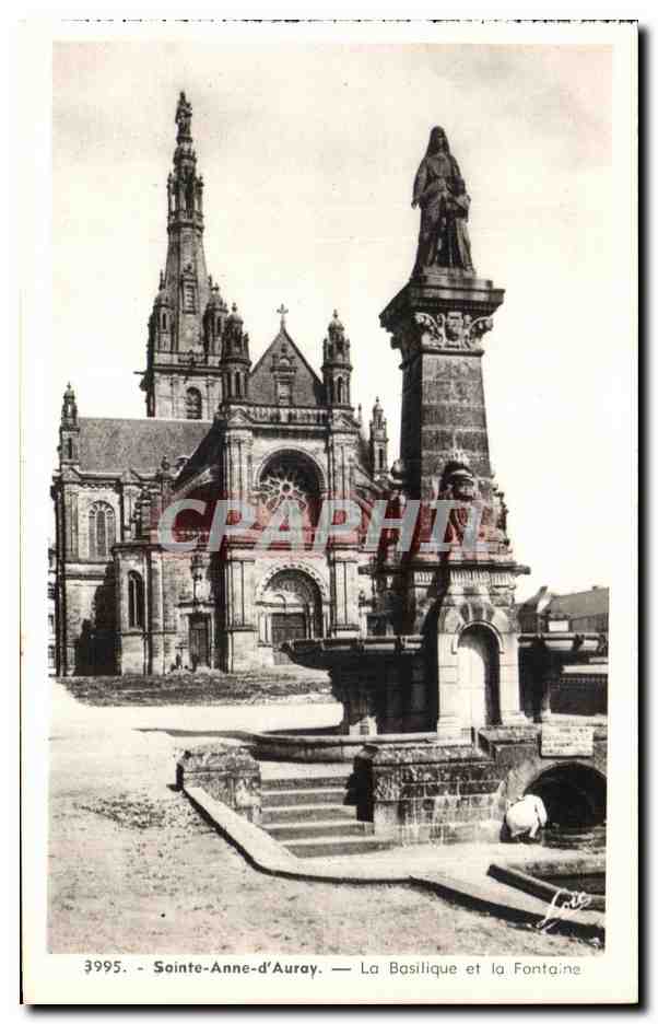 CPA Ste Anne d Auray la Basilique et la Fontaine